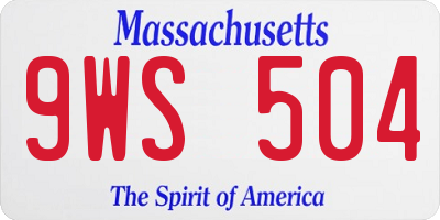 MA license plate 9WS504