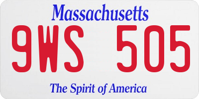 MA license plate 9WS505