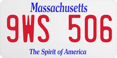 MA license plate 9WS506