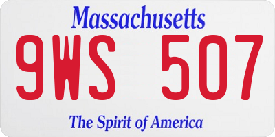 MA license plate 9WS507
