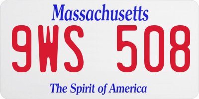 MA license plate 9WS508