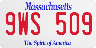 MA license plate 9WS509