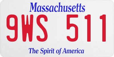 MA license plate 9WS511