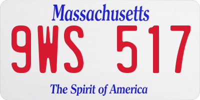 MA license plate 9WS517