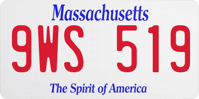 MA license plate 9WS519