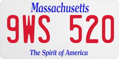 MA license plate 9WS520