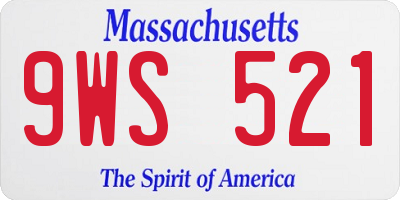MA license plate 9WS521