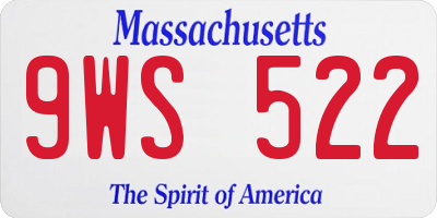 MA license plate 9WS522