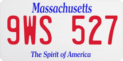 MA license plate 9WS527