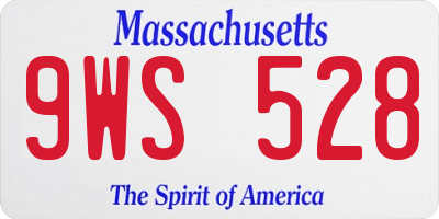MA license plate 9WS528