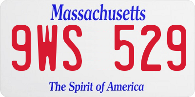 MA license plate 9WS529