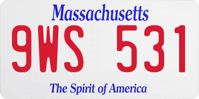 MA license plate 9WS531