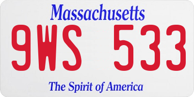 MA license plate 9WS533