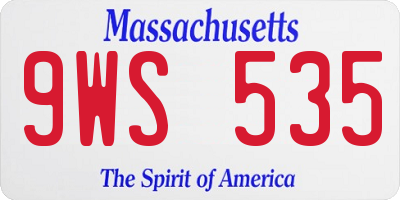 MA license plate 9WS535