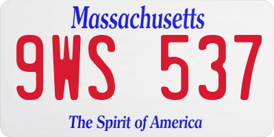 MA license plate 9WS537