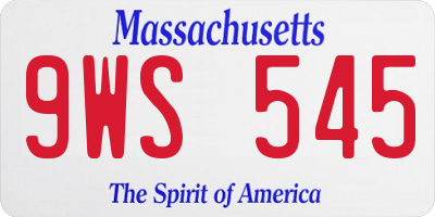MA license plate 9WS545