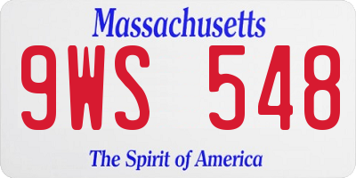 MA license plate 9WS548