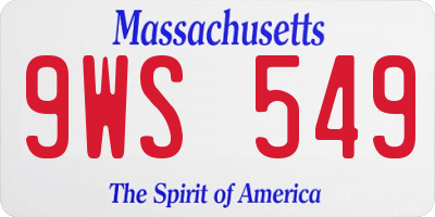 MA license plate 9WS549