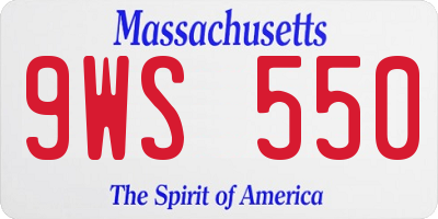 MA license plate 9WS550