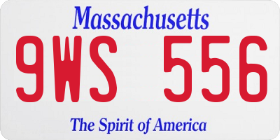 MA license plate 9WS556