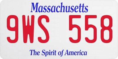 MA license plate 9WS558