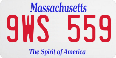 MA license plate 9WS559