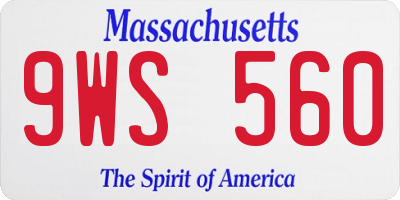 MA license plate 9WS560