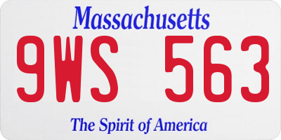 MA license plate 9WS563