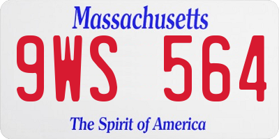 MA license plate 9WS564