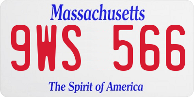 MA license plate 9WS566