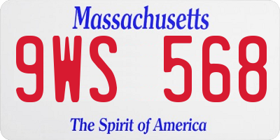 MA license plate 9WS568