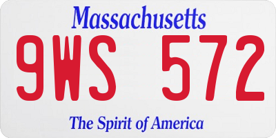 MA license plate 9WS572