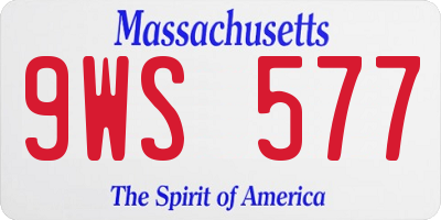 MA license plate 9WS577