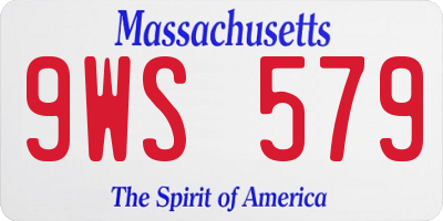 MA license plate 9WS579