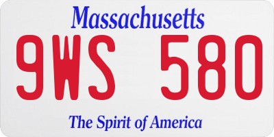 MA license plate 9WS580