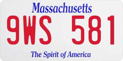 MA license plate 9WS581