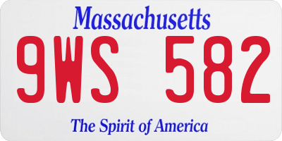 MA license plate 9WS582