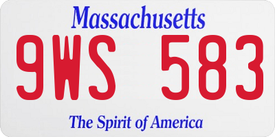 MA license plate 9WS583