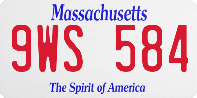MA license plate 9WS584