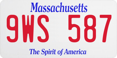 MA license plate 9WS587