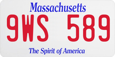 MA license plate 9WS589