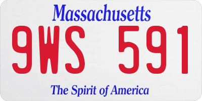 MA license plate 9WS591