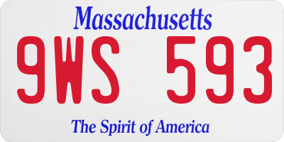 MA license plate 9WS593