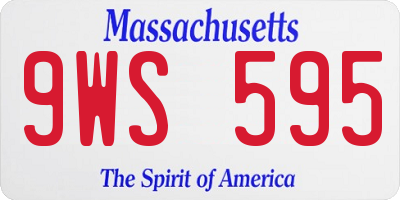 MA license plate 9WS595