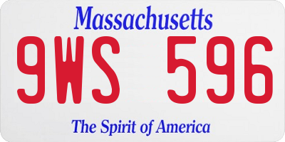MA license plate 9WS596