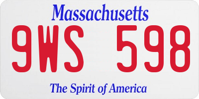 MA license plate 9WS598