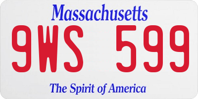 MA license plate 9WS599