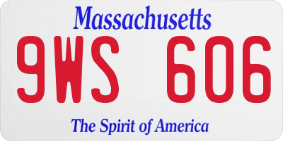 MA license plate 9WS606