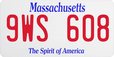 MA license plate 9WS608
