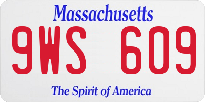 MA license plate 9WS609